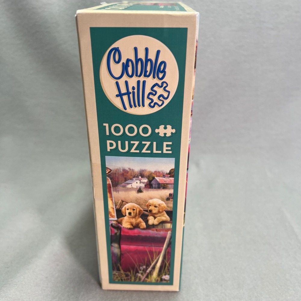 Cobble Hill Jigsaw Puzzle #57211 Golden Retriever Puppies Farm Truck 1000pc - Picture 2 of 12
